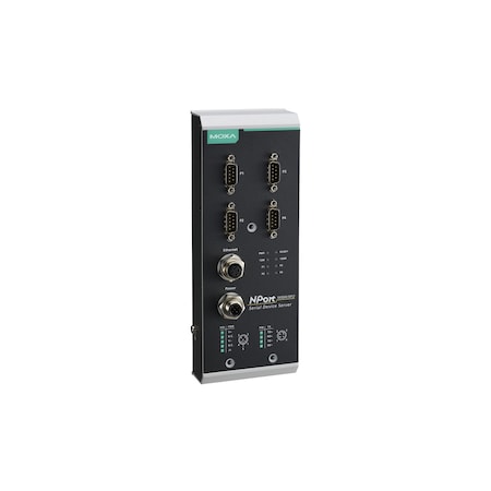 Moxa 4Port 3 In 1 Dvc Srvr W/ M12 Cnnct (Eth., Pwr Inpt), Nport 5450Ai-M12-Ct NPort 5450AI-M12-CT